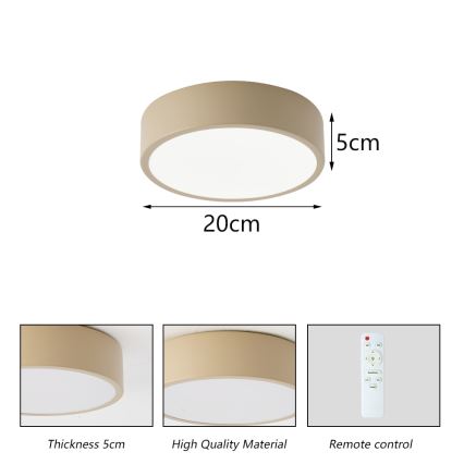 Brilagi - Plafonnier LED dimmable POOL LED/18W/230V 3000-6000K 20 cm beige + télécommande