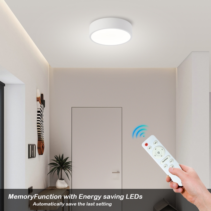 Brilagi - Plafonnier LED dimmable POOL LED/18W/230V 3000-6000K 20 cm blanc + télécommande