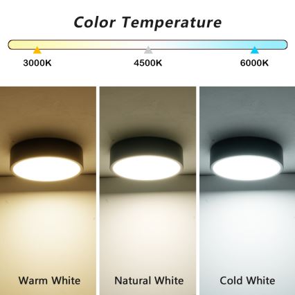 Brilagi - Plafonnier LED dimmable POOL LED/18W/230V 3000-6000K 20 cm noir + télécommande