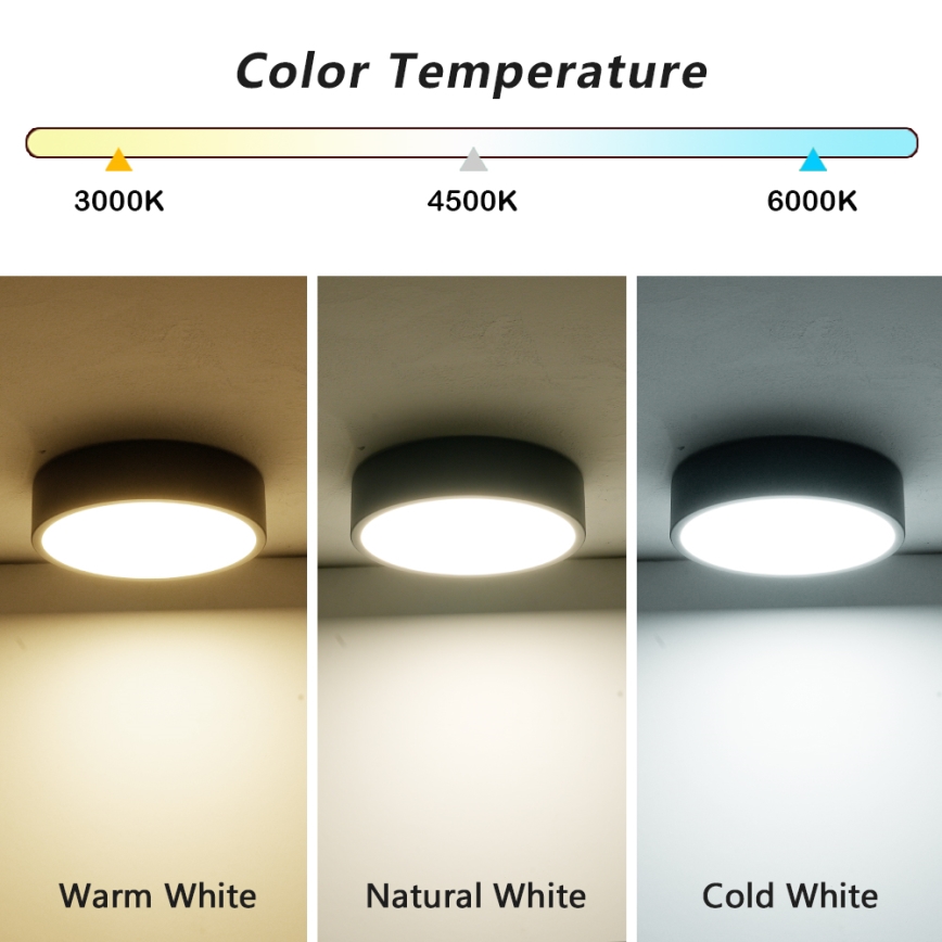 Brilagi - Plafonnier LED dimmable POOL LED/18W/230V 3000-6000K 20 cm noir + télécommande