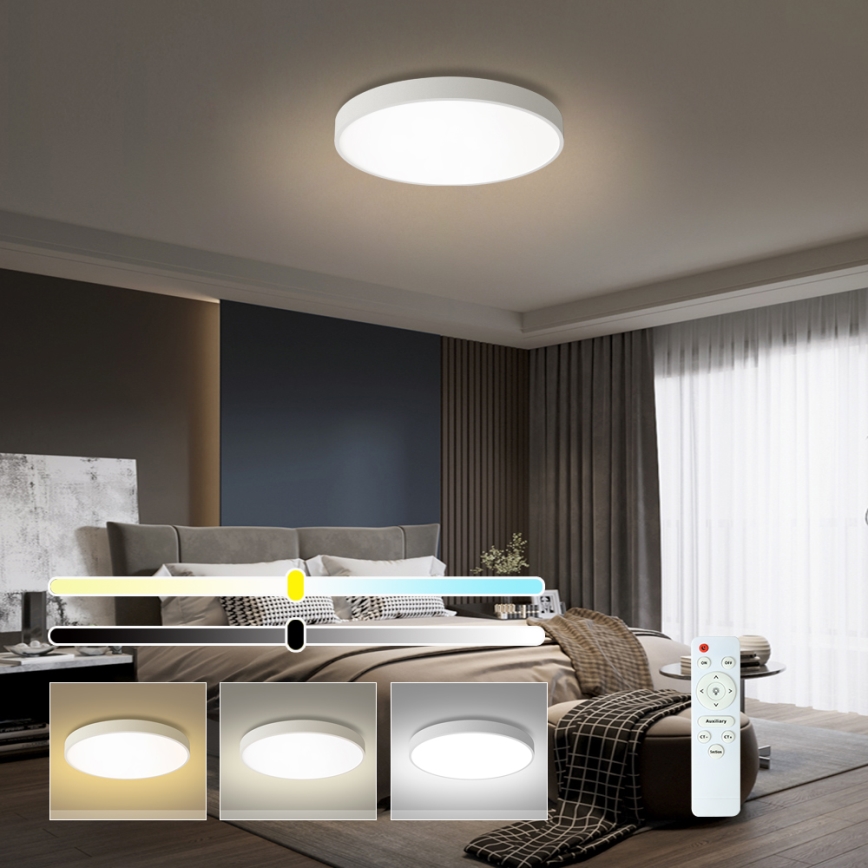Brilagi - Luminaire LED dimmable POOL LED/60W/230V 3000-6000K ø 60 cm blanc + contrôle à distance