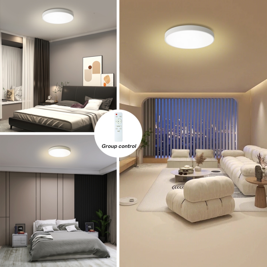 Brilagi - Luminaire LED dimmable POOL LED/60W/230V 3000-6000K ø 60 cm blanc + contrôle à distance