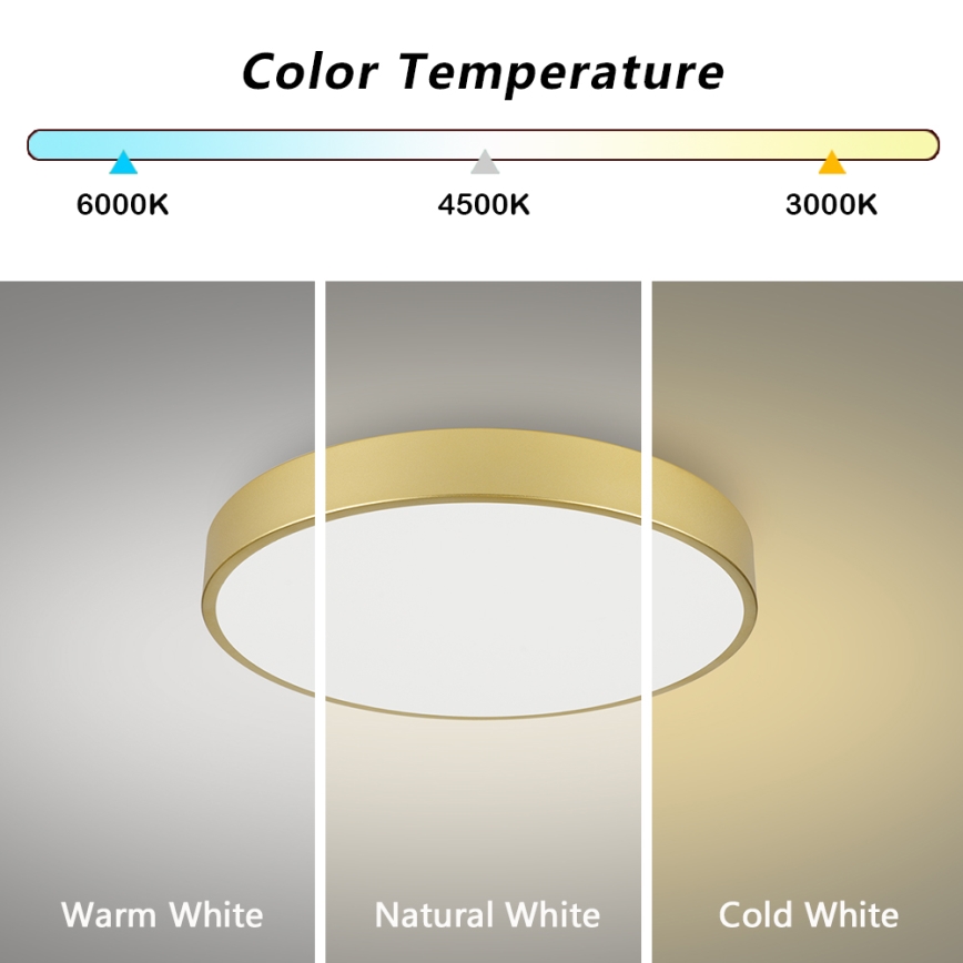 Brilagi - Plafonnier LED dimmable POOL LED/60W/230V 3000-6000K Ø 60 cm doré + télécommande