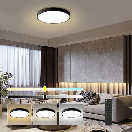 Brilagi - Luminaire LED dimmable POOL LED/60W/230V 3000-6000K ø 60 cm noir + contrôle à distance