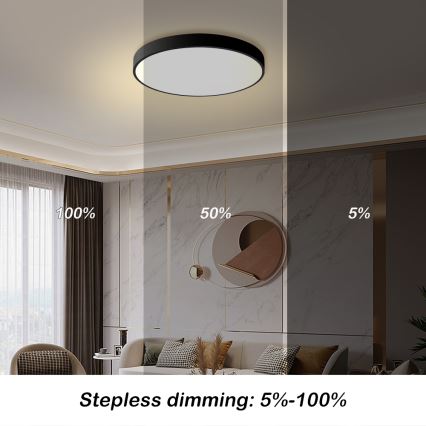 Brilagi - Luminaire LED dimmable POOL LED/60W/230V 3000-6000K ø 60 cm noir + contrôle à distance