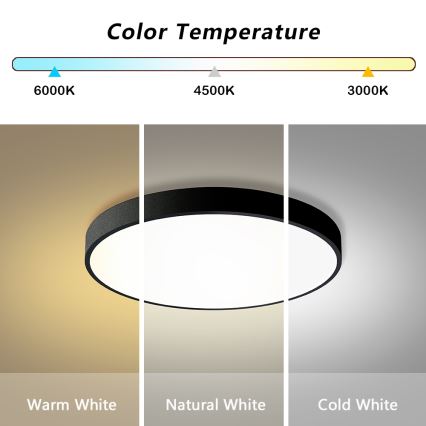 Brilagi - Luminaire LED dimmable POOL LED/60W/230V 3000-6000K ø 60 cm noir + contrôle à distance