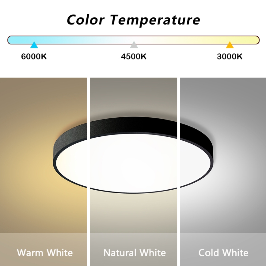 Brilagi - Luminaire LED dimmable POOL LED/60W/230V 3000-6000K ø 60 cm noir + contrôle à distance