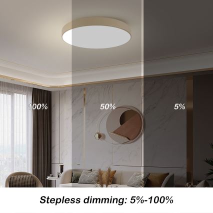 Brilagi - plafonnier LED dimmable POOL SMART LED/100W/230V 3000-6000K 80 cm beige Wi-Fi Tuya + télécommande