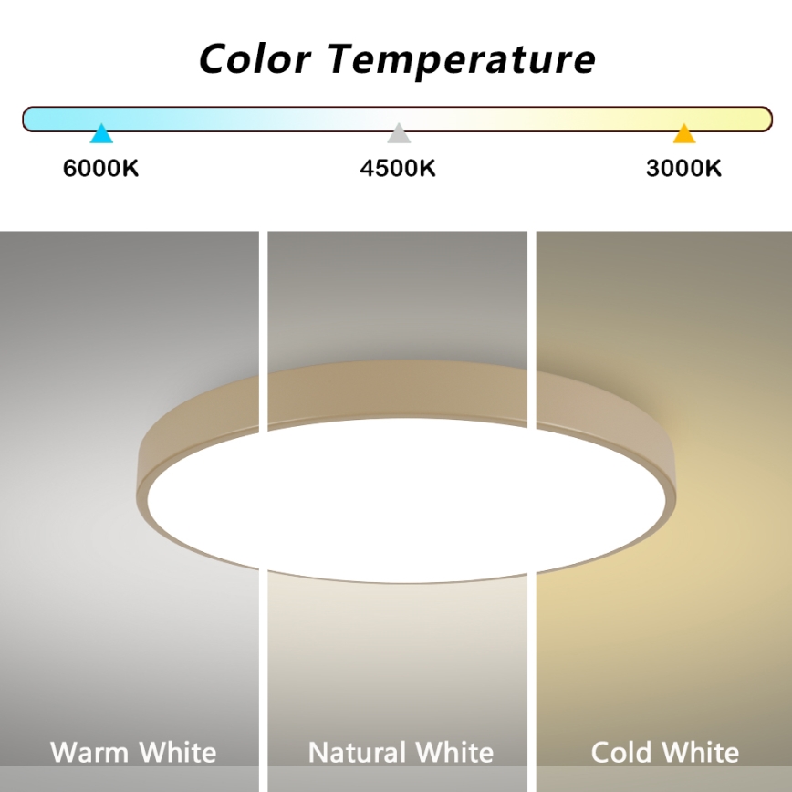 Brilagi - Plafonnier LED dimmable POOL SMART LED/100W/230V 3000-6000K 80 cm beige Wi-Fi Tuya + télécommande