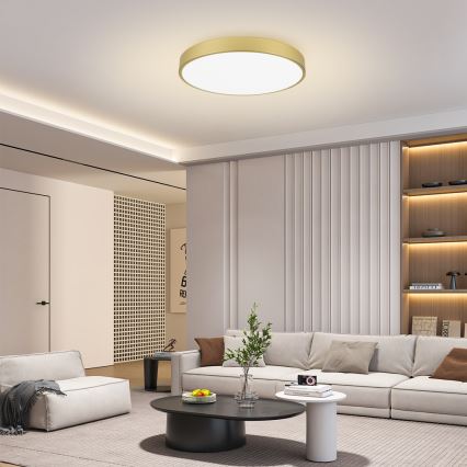 Brilagi - Plafonnier LED dimmable POOL SMART LED/100W/230V 3000-6000K 80 cm doré Wi-Fi Tuya + télécommande