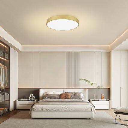 Brilagi - Plafonnier LED dimmable POOL SMART LED/100W/230V 3000-6000K 80 cm doré Wi-Fi Tuya + télécommande