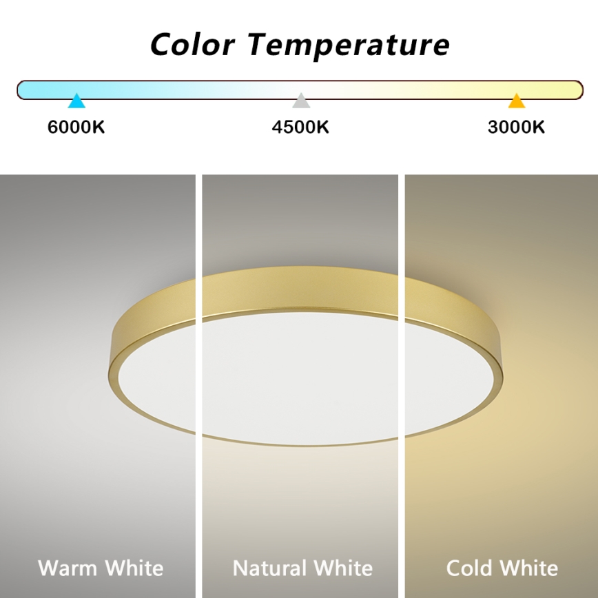 Brilagi - Plafonnier LED dimmable POOL SMART LED/100W/230V 3000-6000K 80 cm doré Wi-Fi Tuya + télécommande