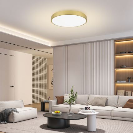 Brilagi - Plafonnier LED dimmable POOL SMART LED/100W/230V 3000-6000K 80 cm doré Wi-Fi Tuya + télécommande