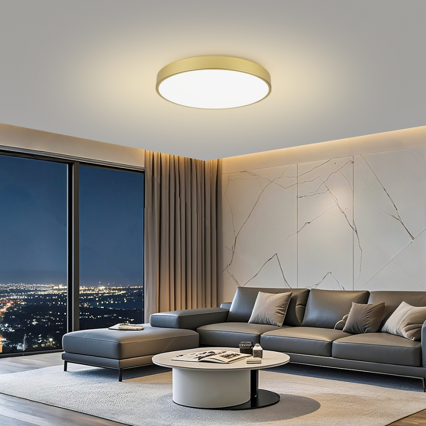 Brilagi - Plafonnier LED dimmable POOL SMART LED/100W/230V 3000-6000K 80 cm doré Wi-Fi Tuya + télécommande