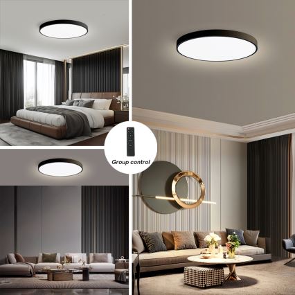 Brilagi - Plafonnier LED dimmable POOL SMART LED/128 W/230 V 3000–6000 K Ø 100 cm Wi‑Fi Tuya noir + télécommande