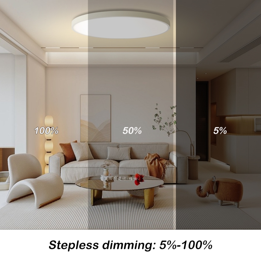Brilagi - Plafonnier LED dimmable POOL SMART LED/128W/230V 3000-6000K Ø 100 cm Wi-Fi Tuya blanc + télécommande