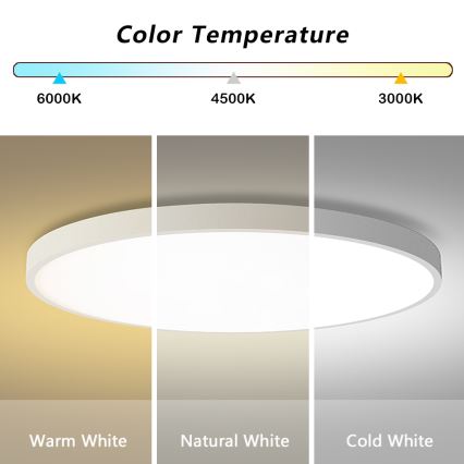 Brilagi - Plafonnier LED dimmable POOL SMART LED/128W/230V 3000-6000K Ø 100 cm Wi-Fi Tuya blanc + télécommande