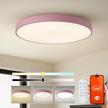 Brilagi - Luminaire LED dimmable POOL SMART LED/128W/230V Ø 100 cm Wi-Fi Tuya + télécommande rose
