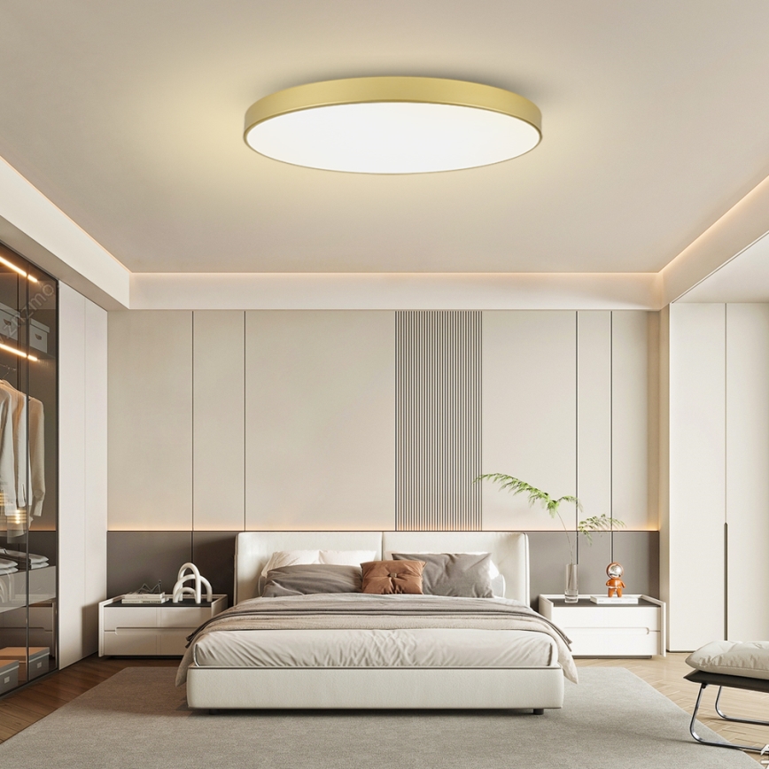 Brilagi - plafonnier LED dimmable POOL SMART LED/180W/230V 3000-6000K 120 cm doré Wi-Fi Tuya + télécommande