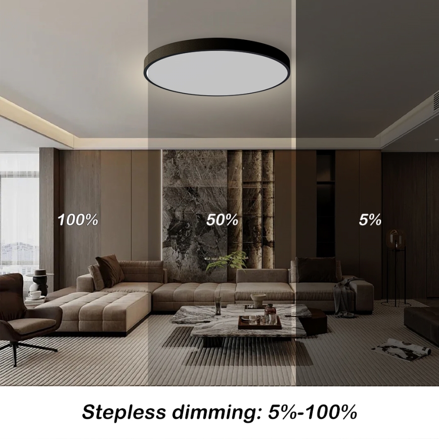 Brilagi - Plafonnier LED dimmable POOL SMART LED/180W/230V 3000-6000K Ø 120 cm Wi-Fi Tuya noir + télécommande