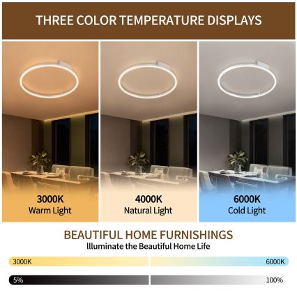 Brilagi - Plafonnier LED dimmable PORTOFINO LED/60W/230V 3000-6000K Ø 80 cm argenté + télécommande