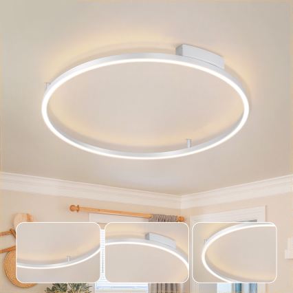 Brilagi - Plafonnier LED dimmable PORTOFINO LED/60W/230V 3000-6000K Ø 80 cm argenté + télécommande
