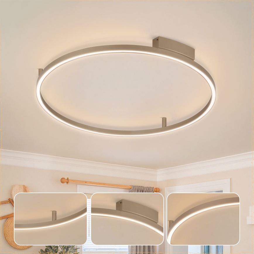Brilagi - Plafonnier LED dimmable PORTOFINO LED/60W/230V 3000-6000K Ø 80 cm beige + télécommande
