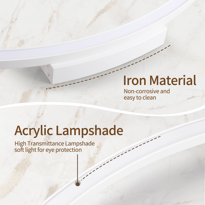 Brilagi - Plafonnier LED dimmable PORTOFINO LED/60W/230V 3000–6000K Ø 80 cm blanc + télécommande