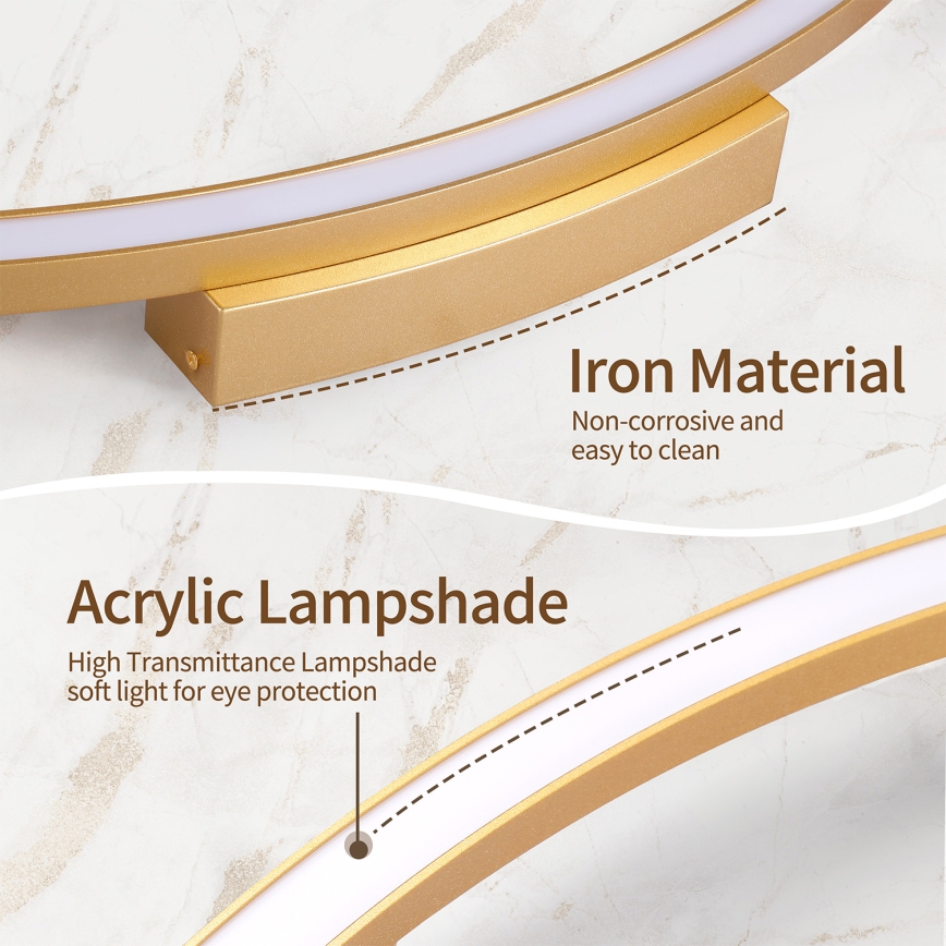 Brilagi - Plafonnier LED dimmable PORTOFINO LED/60W/230V 3000-6000K Ø 80 cm doré + télécommande