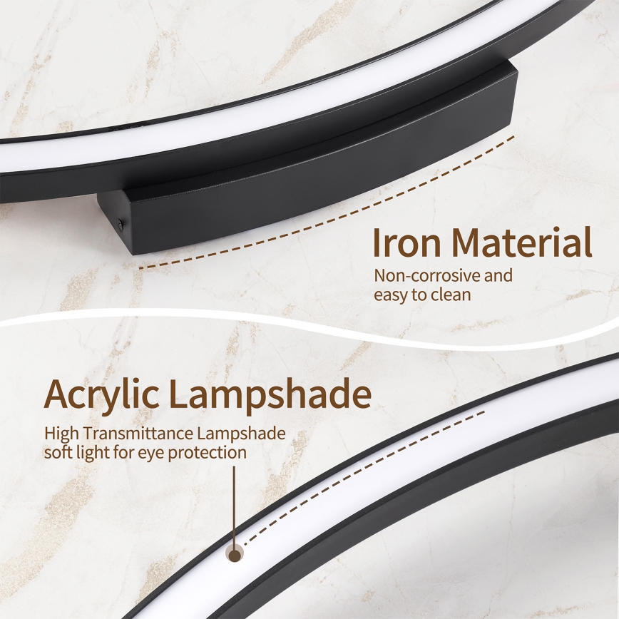 Brilagi - Plafonnier LED dimmable PORTOFINO LED/60W/230V 3000-6000K Ø 80 cm noir + télécommande