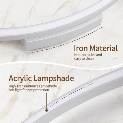 Brilagi - Plafonnier LED dimmable PORTOFINO LED/85W/230V 3000-6000K Ø 120 cm argenté + télécommande