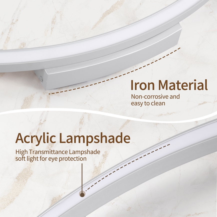 Brilagi - Plafonnier LED dimmable PORTOFINO LED/85W/230V 3000-6000K Ø 120 cm argenté + télécommande