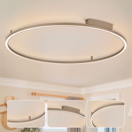 Brilagi - Plafonnier LED dimmable PORTOFINO LED/85W/230V 3000–6000 K Ø 120 cm beige + télécommande