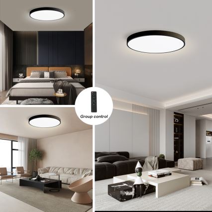 Brilagi - Plafonnier LED dimmable POOL SMART LED/180W/230V 3000-6000K Ø 120 cm Wi-Fi Tuya noir + télécommande