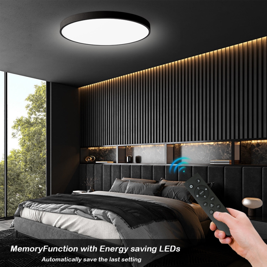 Brilagi - Plafonnier LED dimmable POOL SMART LED/180W/230V 3000-6000K Ø 120 cm Wi-Fi Tuya noir + télécommande