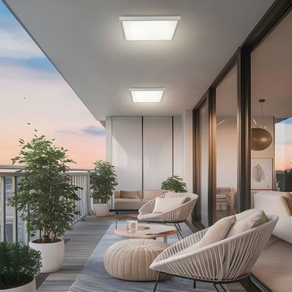 Brilagi - Plafonnier LED dimmable pour salle de bains FRAME SMART LED/50W/230V 60x60 cm 3000-6000K IP44 argent + télécommande