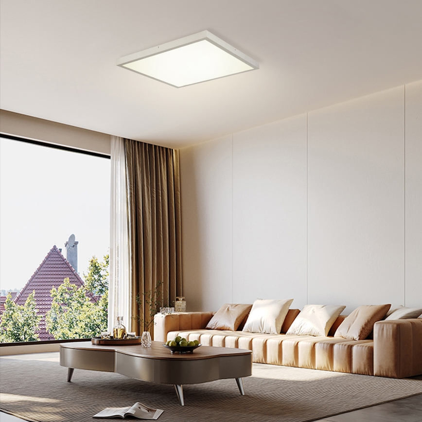 Brilagi - Plafonnier LED dimmable pour salle de bains FRAME SMART LED/50W/230V 60x60 cm 3000-6000K IP44 argent + télécommande