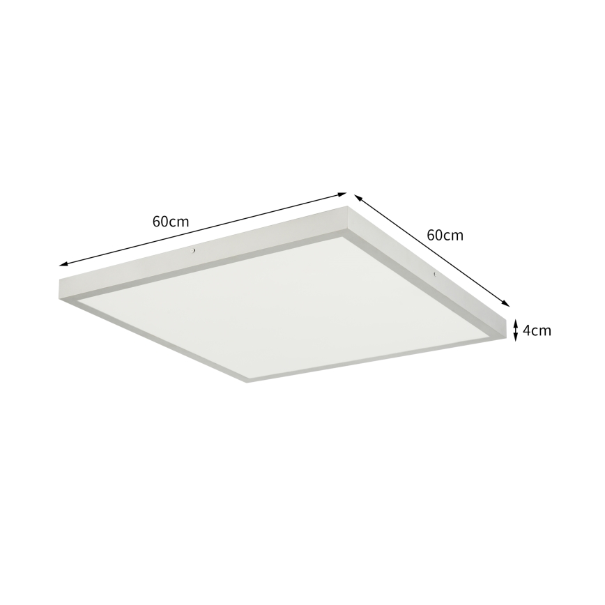 Brilagi - Plafonnier LED dimmable pour salle de bains FRAME SMART LED/50W/230V 60x60 cm 3000-6000K IP44 argent + télécommande