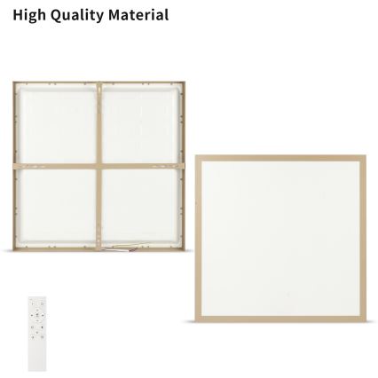 Brilagi - Plafonnier LED dimmable pour salle de bains FRAME SMART LED/50W/230V 60x60 cm 3000-6000K IP44 beige + télécommande