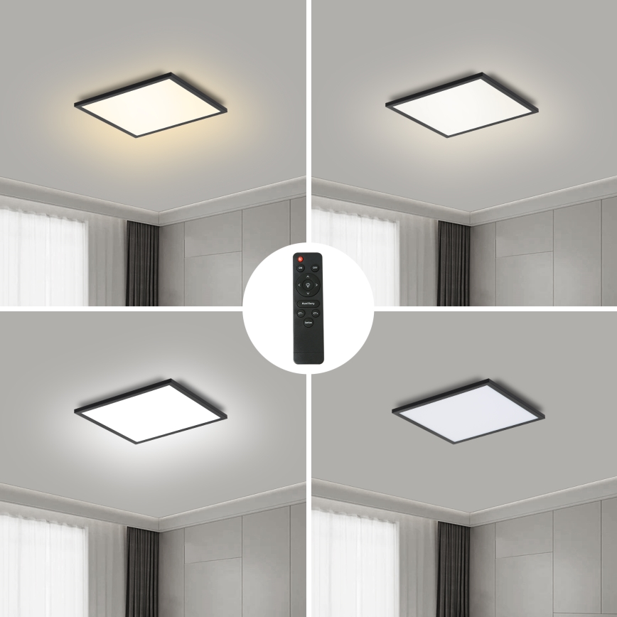 Brilagi - Plafonnier LED dimmable SLIMFRAME LED/25W/230V 30x30 cm 3000-6000K noir + télécommande