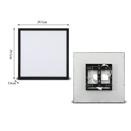 Brilagi - Plafonnier LED dimmable SLIMFRAME LED/25W/230V 30x30 cm 3000-6000K noir + télécommande