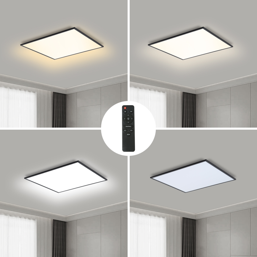 Brilagi - Plafonnier LED dimmable SLIMFRAME LED/36W/230V 45x45 cm 3000-6000K noir + télécommande