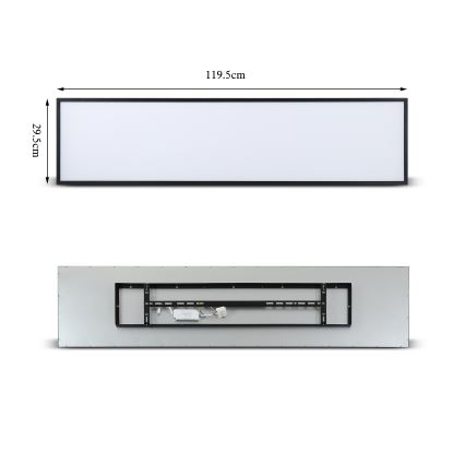 Brilagi - Plafonnier LED dimmable SLIMFRAME LED/58W/230V 120x30 cm 3000-6000K noir + télécommande