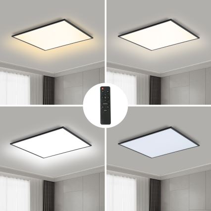 Brilagi - Plafonnier LED dimmable SLIMFRAME LED/58W/230V 60x60 cm 3000-6000K noir + télécommande