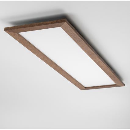 Brilagi - Plafonnier LED dimmable SLIMFRAME WOOD LED/58W/230V 124x34 cm 3000-6000K brun foncé + télécommande