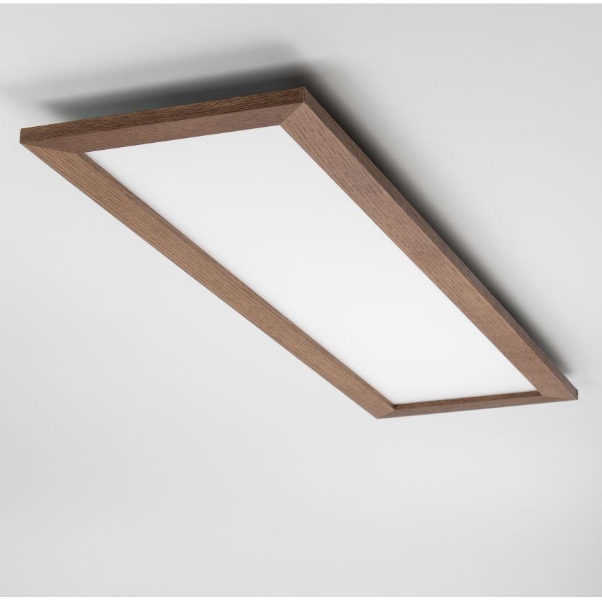 Brilagi - Plafonnier LED dimmable SLIMFRAME WOOD LED/58W/230V 124x34 cm 3000-6000K brun foncé + télécommande