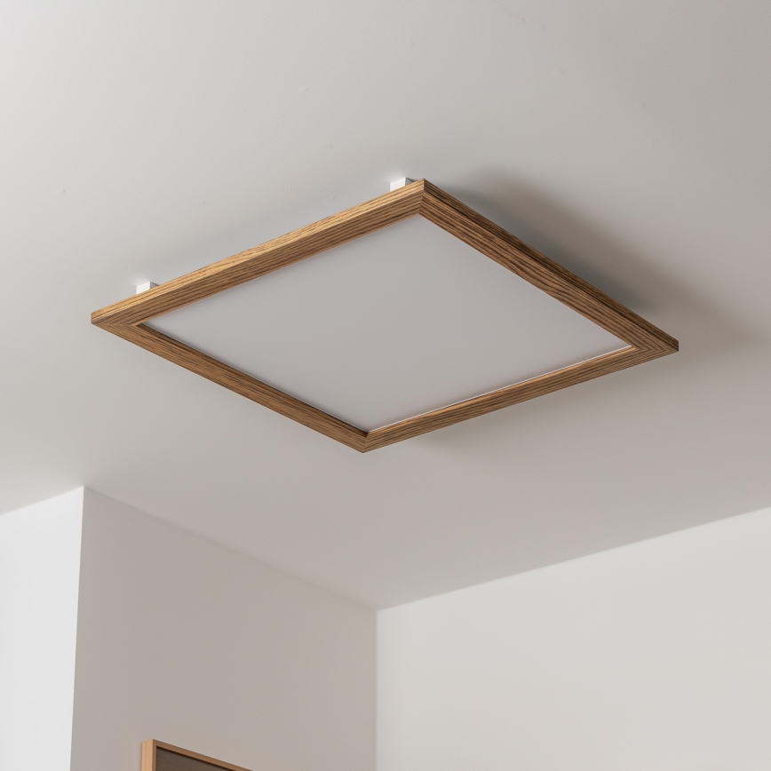 Brilagi - Plafonnier LED dimmable SLIMFRAME WOOD LED/58W/230V 64x64 cm 3000-6000K marron + télécommande