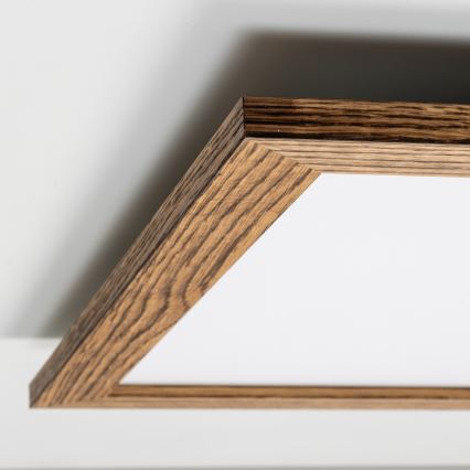 Brilagi - Plafonnier LED dimmable SLIMFRAME WOOD LED/58W/230V 64x64 cm 3000-6000K marron + télécommande