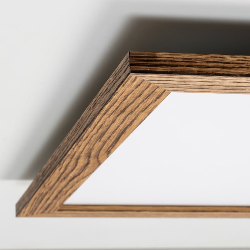 Brilagi - Plafonnier LED dimmable SLIMFRAME WOOD LED/58W/230V 64x64 cm 3000-6000K marron + télécommande
