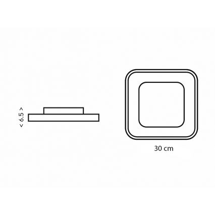 Brilagi - Plafonnier LED dimmable TRIVARO LED/65W/230V 3000–6000 K 30×30 cm + télécommande